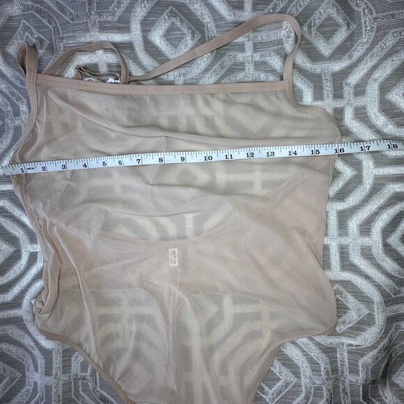 Aerie SMOOTHEZ by AERIE SHEER Mesh BODYSUIT Thong‎ size L NWT Adjustable Straps - Picture 8 of 8